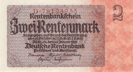 2 Rentenmark 1937